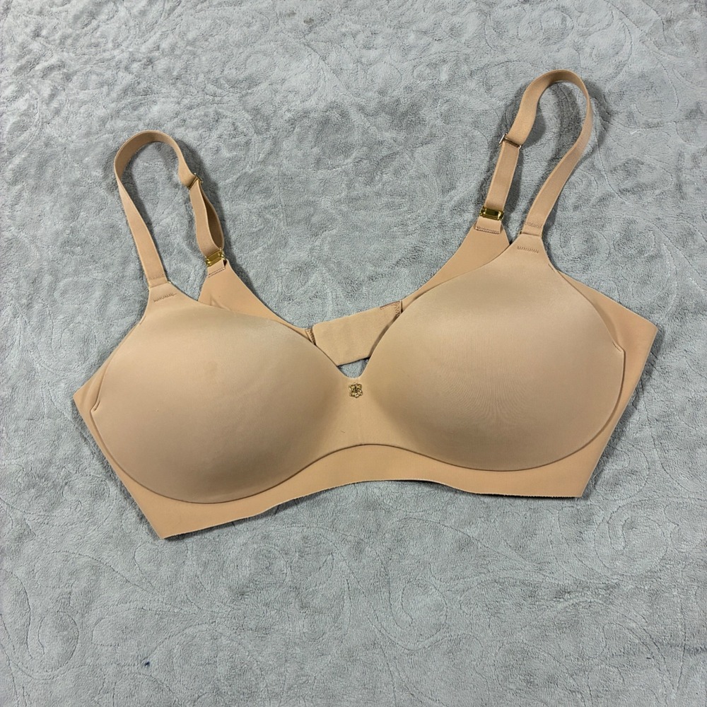 Honeylove CloudEmbrace Wireless Contour T‑Shirt Bra 36C Sand Convertible Straps